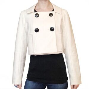 Adrienne Vittadini double breasted blazer jacket cropped